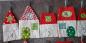 Preview: Adventskalender Weihnachtsdorf Stoffhäuser in rot-grün